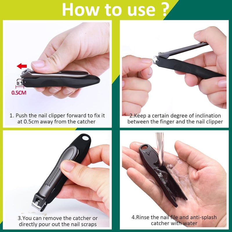 GLAMFIELDS Stainless Steel Nail Clipper Set with Leather Case - Image 5
